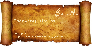 Cserveny Alvina névjegykártya